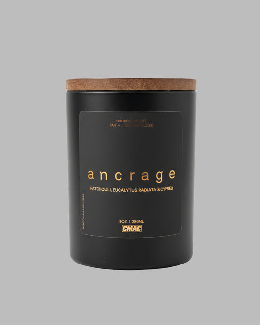 Chandelle 9 oz Ancrage - Patchouli, Eucalyptus Radiata & Cyprès