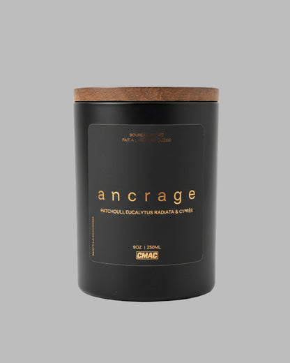 Chandelle 9 oz Ancrage - Patchouli, Eucalyptus Radiata & Cyprès